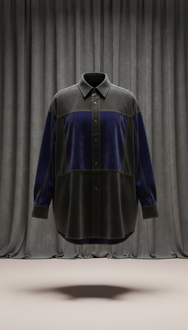 Oversized Shirt in Shadow Cotton
