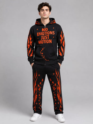 Men's Hooded Zipper Suit - Full-Zip Tracksuit with Hood