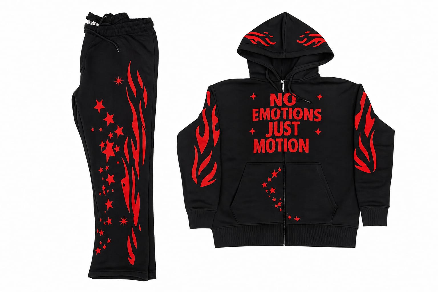 Men's Hooded Zipper Suit - Full-Zip Tracksuit with Hood